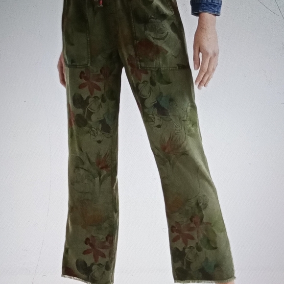 Desigual tensel camoflower mickey mouse print art to wear pants size small - Picture 3 of 8